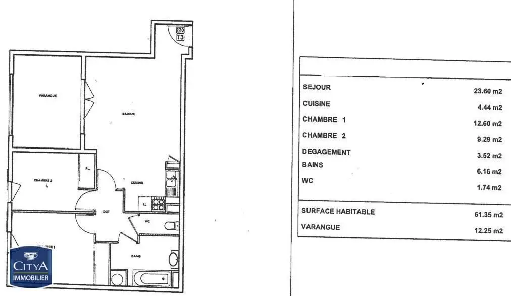 Photo 5 Appartement 3 pièces 61.34m²