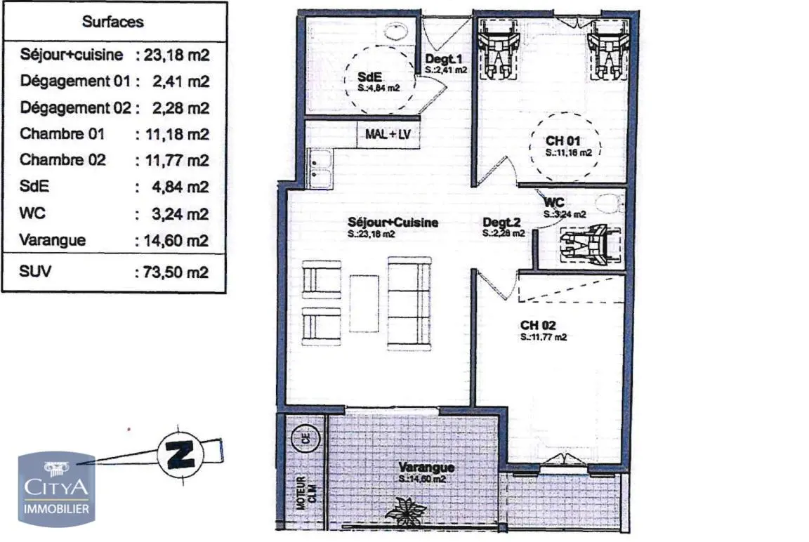 Photo 2 Appartement 3 pièces 58.6m²