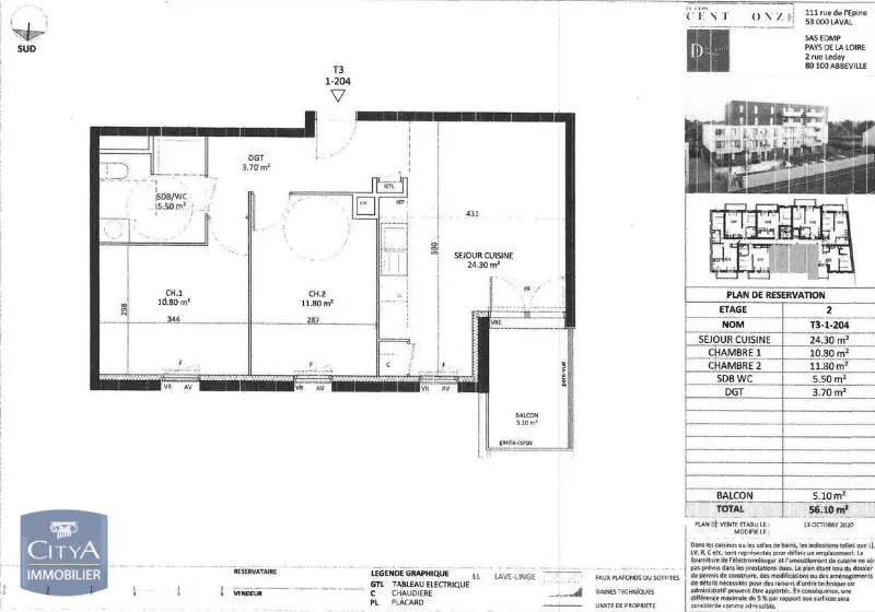 Photo 7 Appartement 3 pièces 56.1m²