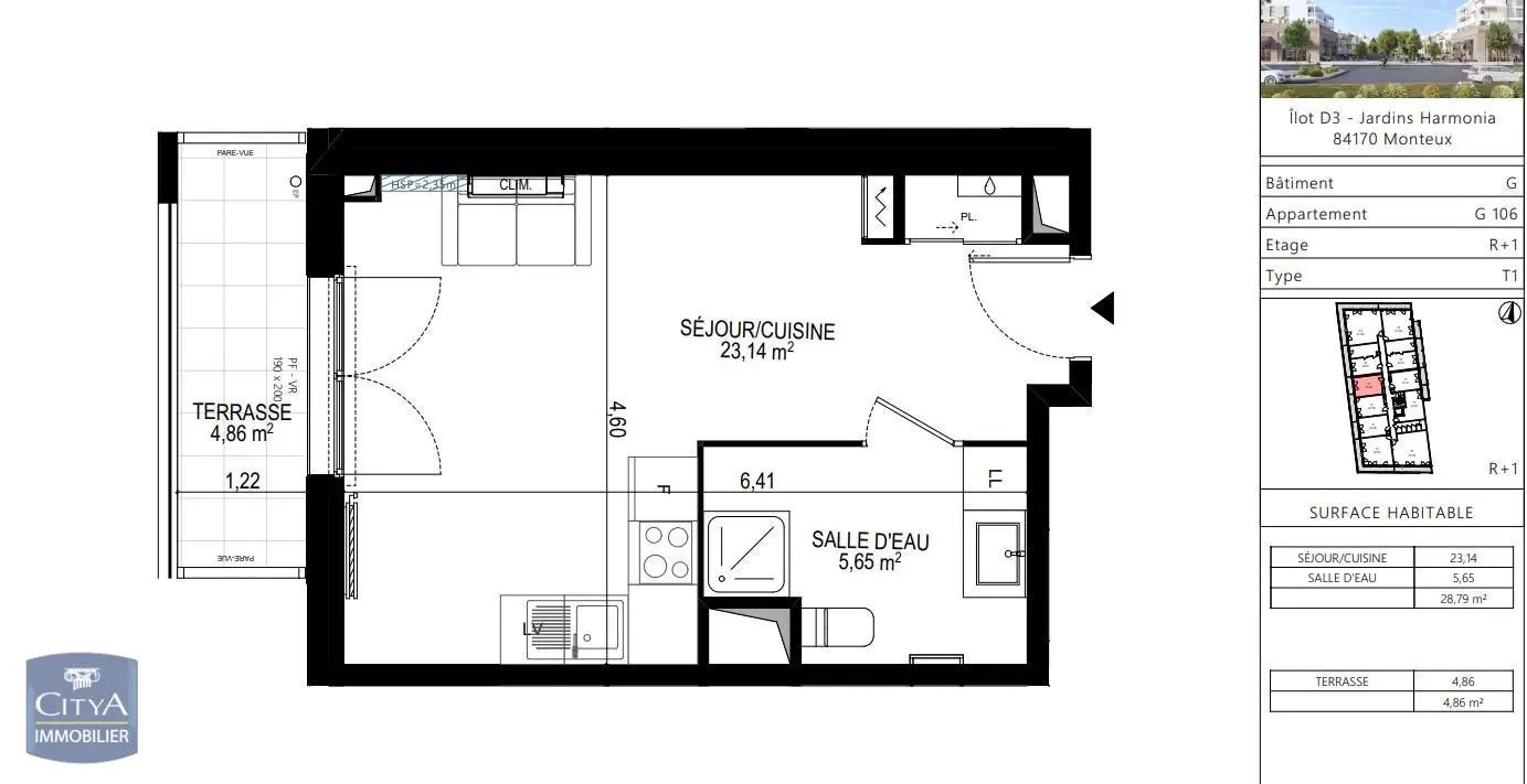 Photo 8 Appartement 1 pièce 28.79m²