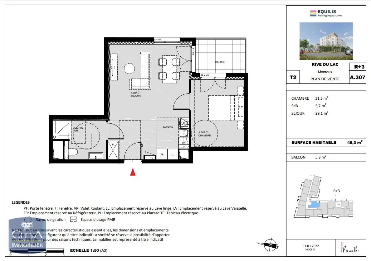 Photo 8 Appartement 2 pièces 46.3m²