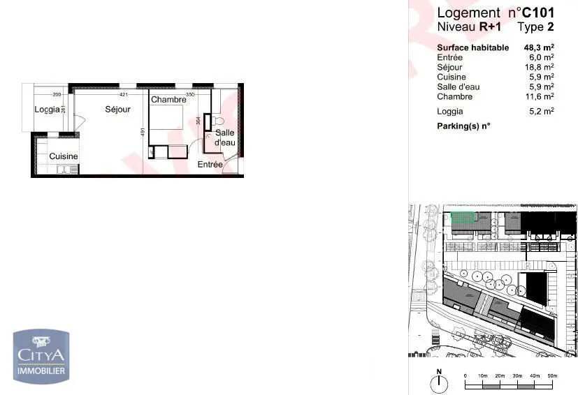 Photo 2 Appartement 2 pièces 48.3m²