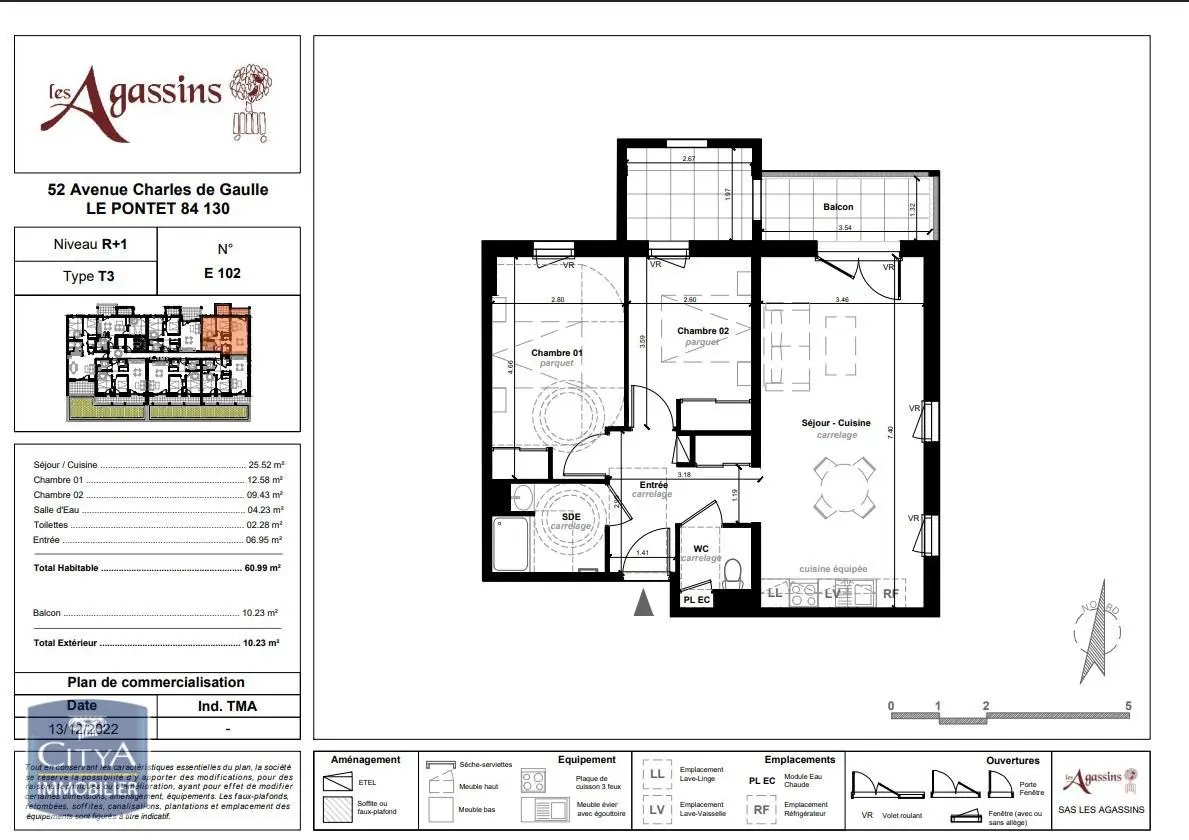 Photo 1 Appartement 3 pièces 61.07m²