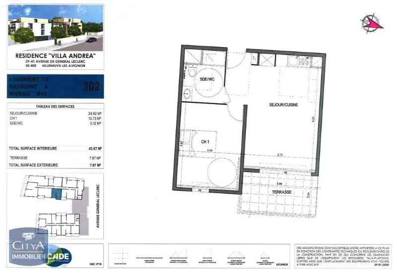 Photo 6 pour Appartement 2 pièces 43.67m² Photo 6 Appartement 2 pièces 43.67m²