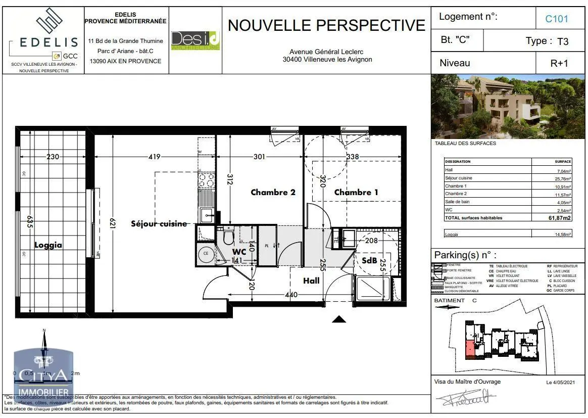 Photo 8 Appartement 3 pièces 61.87m²