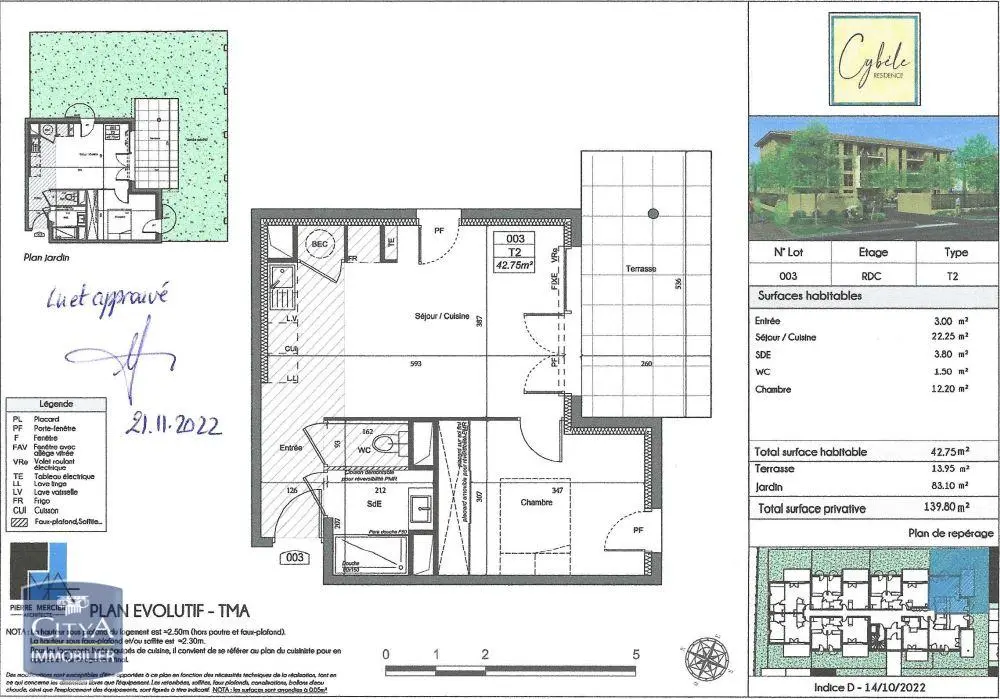 Photo 1 Appartement 2 pièces 42.75m²