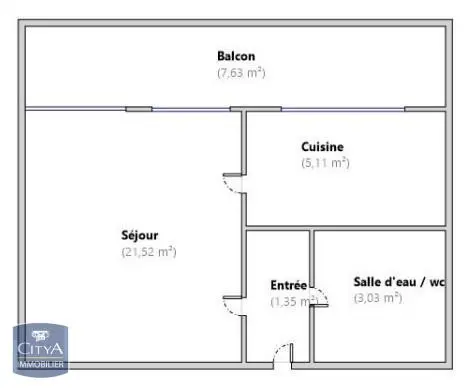 Photo 1 Appartement 1 pièce 31.01m²