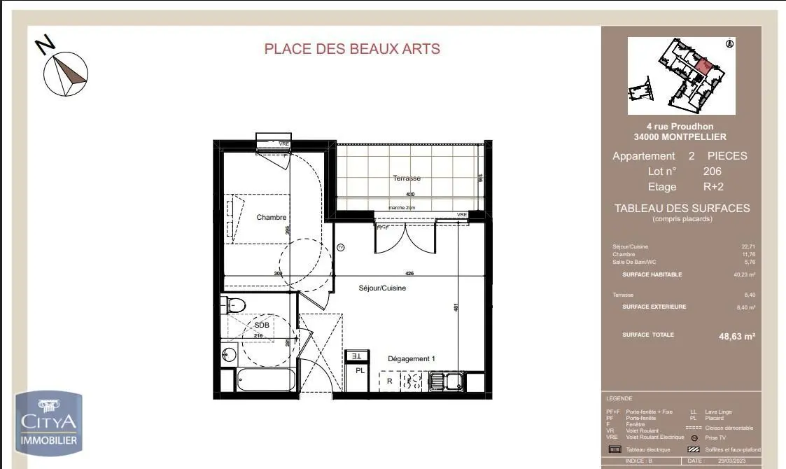 Photo 2 Appartement 2 pièces 40.23m²