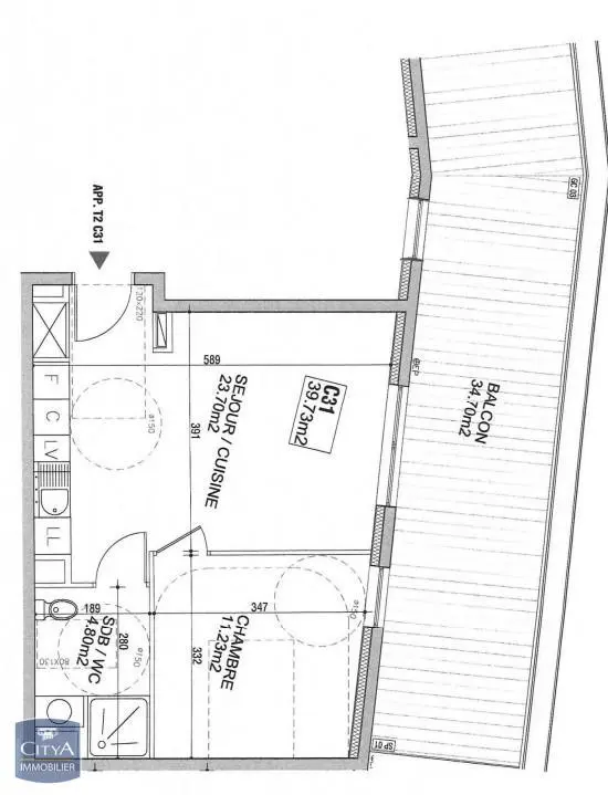 Photo 3 Appartement 2 pièces 39.73m²