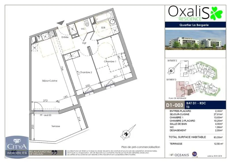 Photo 1 Appartement 3 pièces 63.55m²