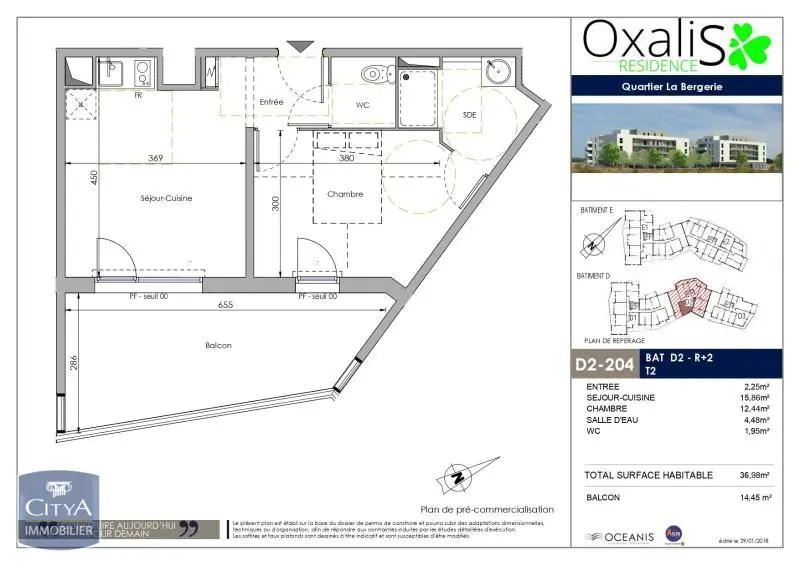 Photo 1 Appartement 2 pièces 36.98m²