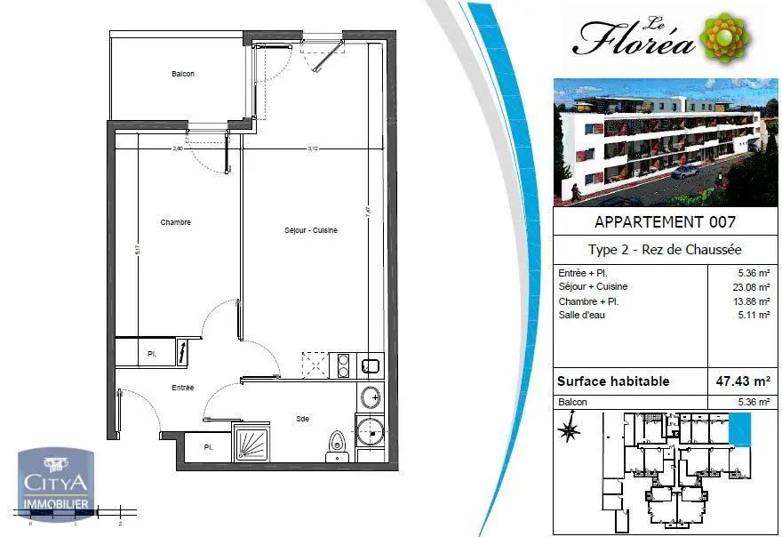 Photo 8 Appartement 2 pièces 47.43m²