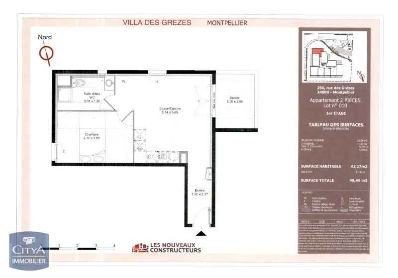 LOCATION APPARTEMENT 2 PIECES MONTPELLIER CELLENEUVE