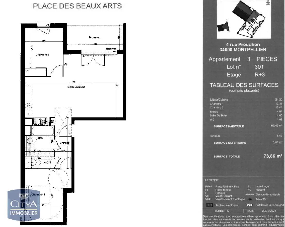 Photo 1 Appartement 3 pièces 65.46m²