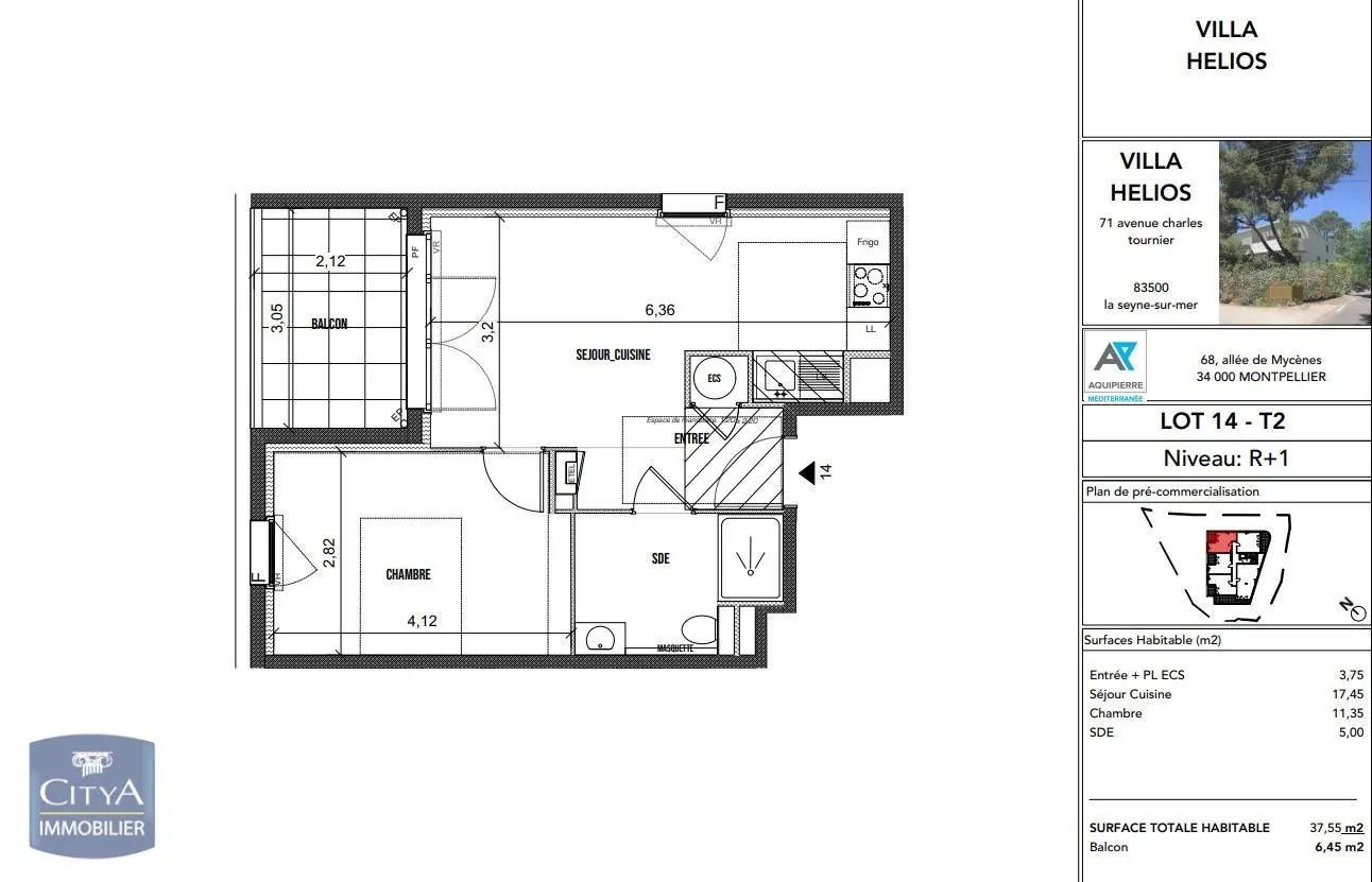 Photo 1 Appartement 2 pièces 37.55m²