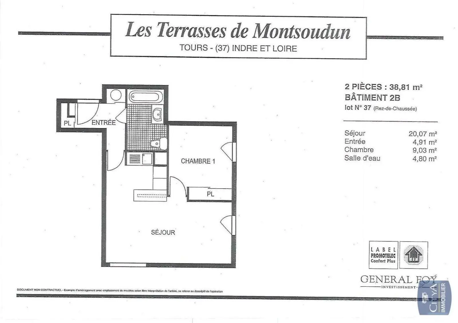 Photo 2 Appartement 2 pièces 38.81m²