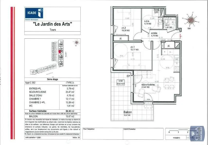 Photo 7 Appartement 3 pièces 57.52m²