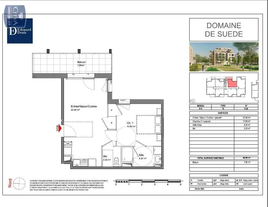 Photo 2 Appartement 2 pièces 40.9m²