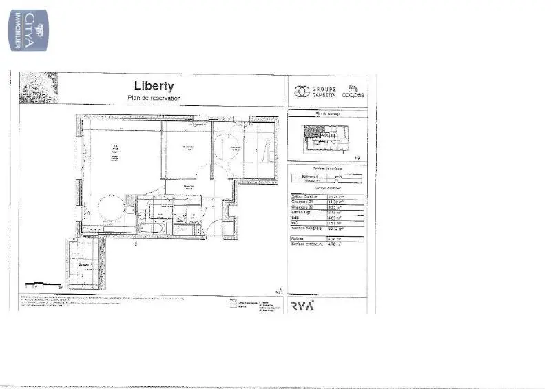 Photo 2 Appartement 3 pièces 60.72m²