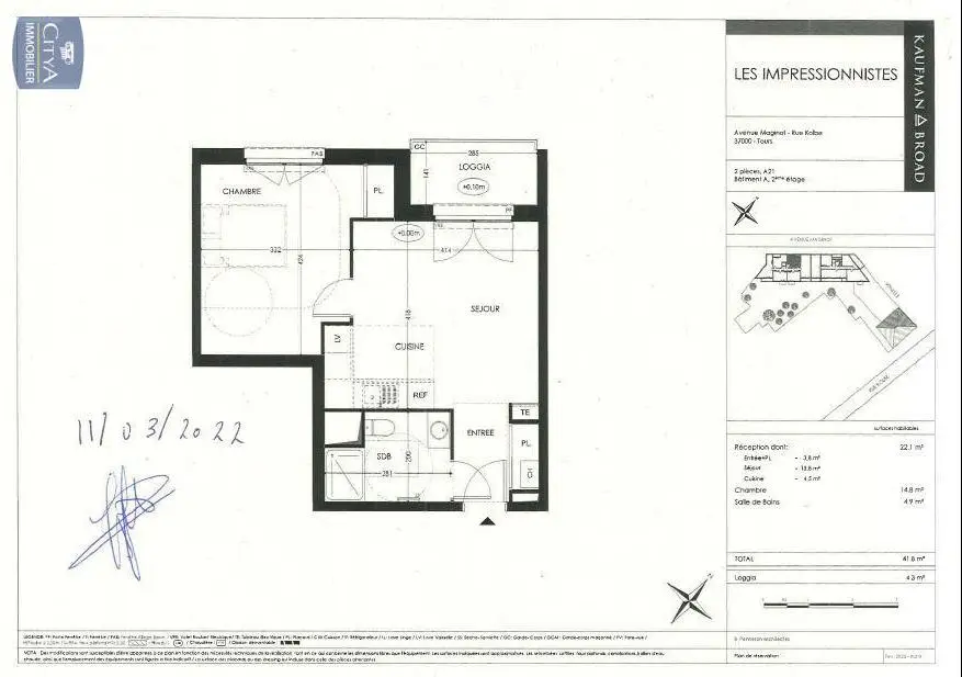 Photo 2 Appartement 2 pièces 41.8m²