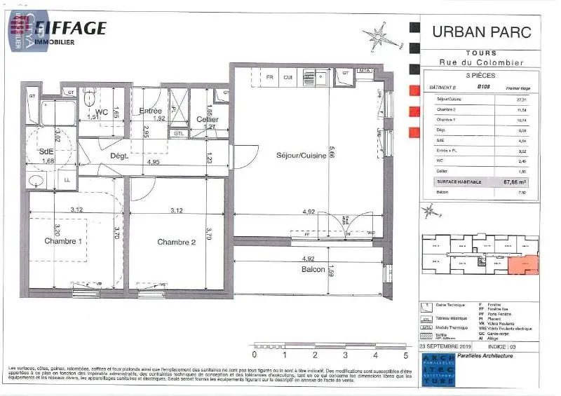 Photo 2 Appartement 3 pièces 67.66m²