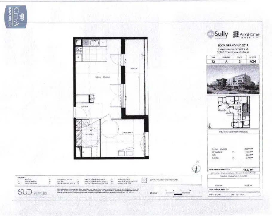 Photo 1 Appartement 2 pièces 42.22m²