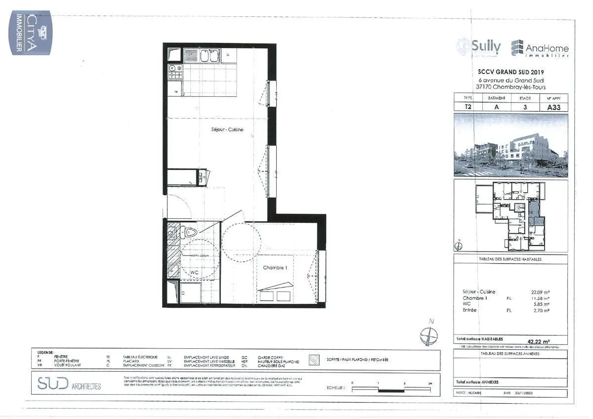 Photo 2 Appartement 2 pièces 42.22m²