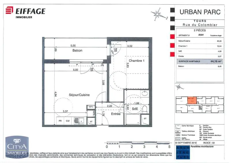 Photo 2 Appartement 2 pièces 44.16m²