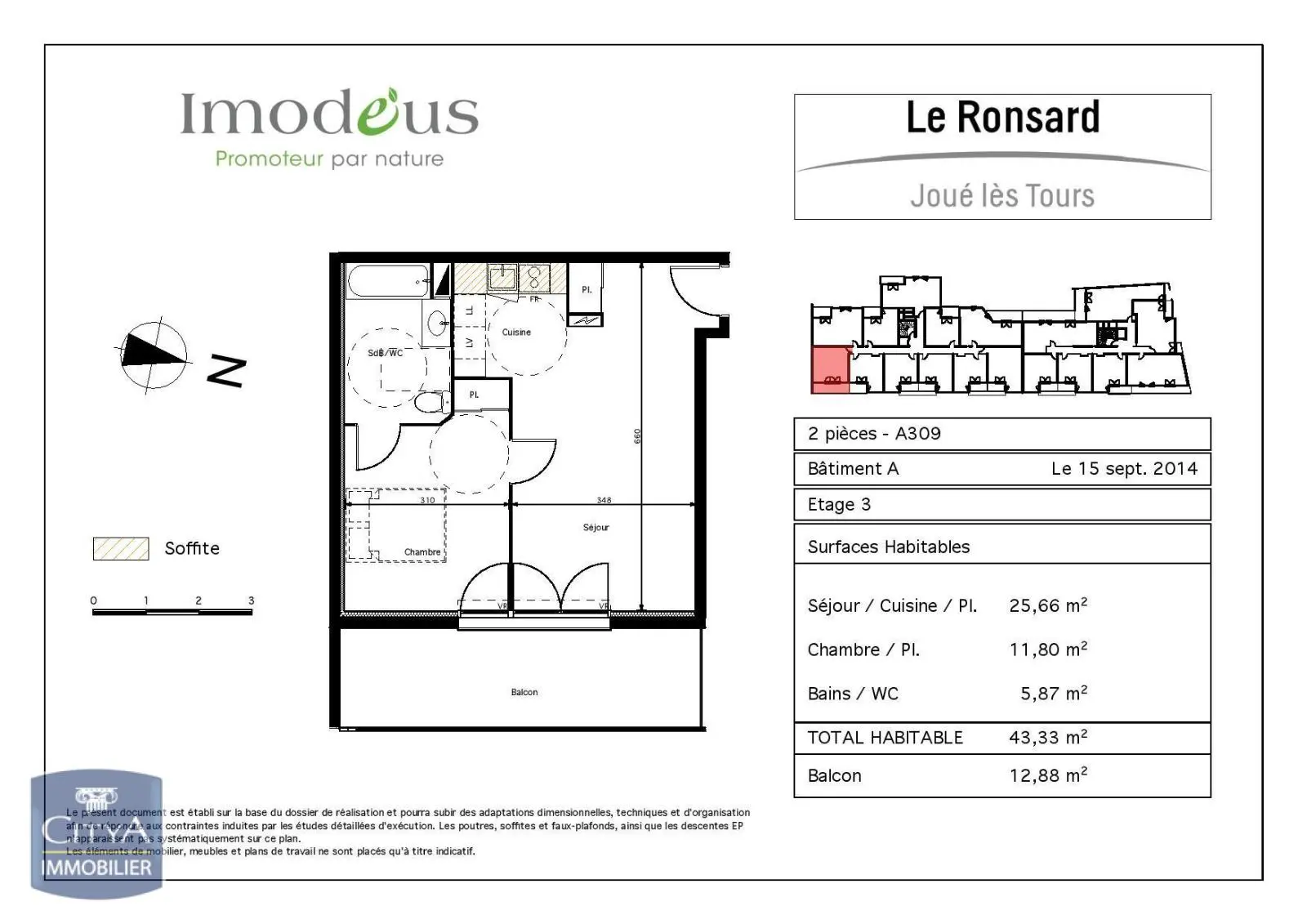 Photo 2 Appartement 2 pièces 43.33m²