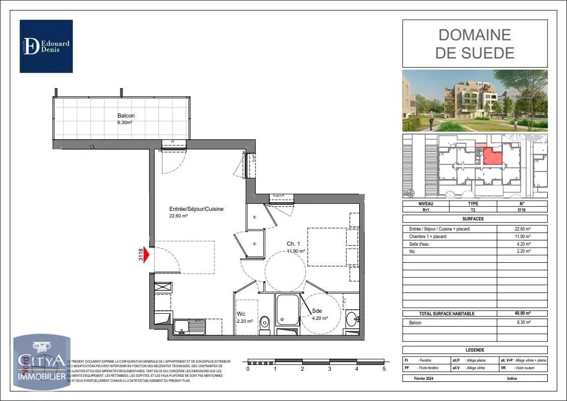 Photo 2 Appartement 2 pièces 40.9m²