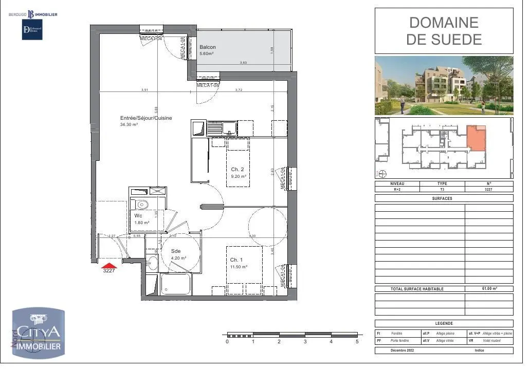 Photo 2 Appartement 3 pièces 61m²