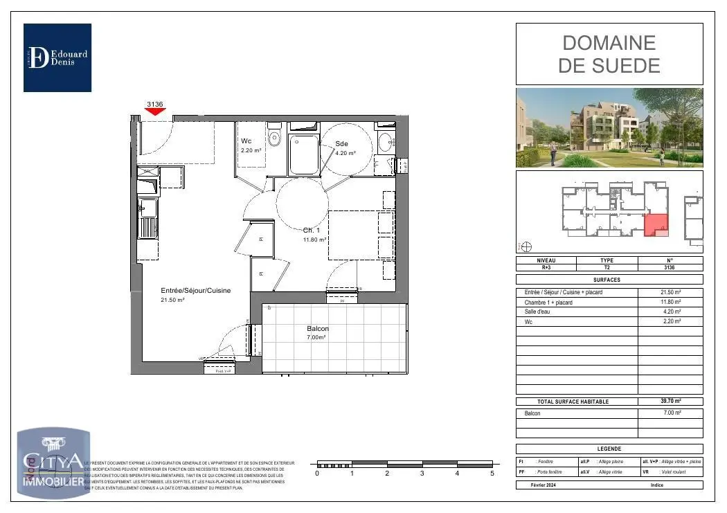 Photo 2 Appartement 2 pièces 39.7m²