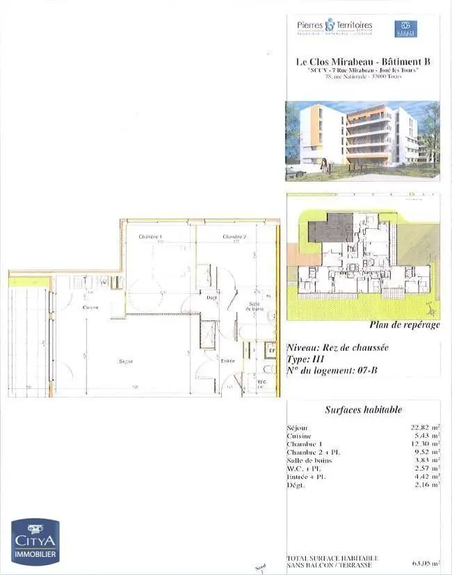 Photo 2 Appartement 3 pièces 63.05m²