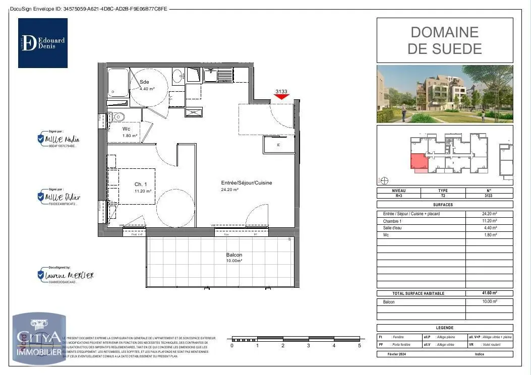 Photo 2 Appartement 2 pièces 41.6m²