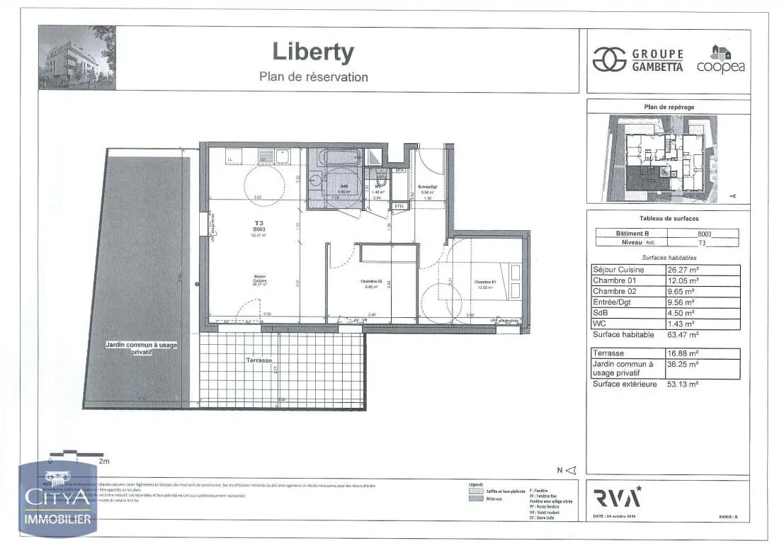 Photo 2 Appartement 3 pièces 63.47m²