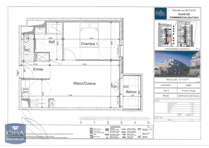 Photo 2 Appartement 2 pièces 43.6m²