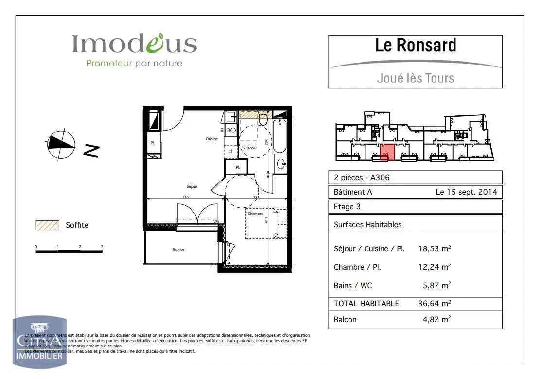 Photo 4 pour Appartement 2 pièces 36.64m² Photo 4 Appartement 2 pièces 36.64m²