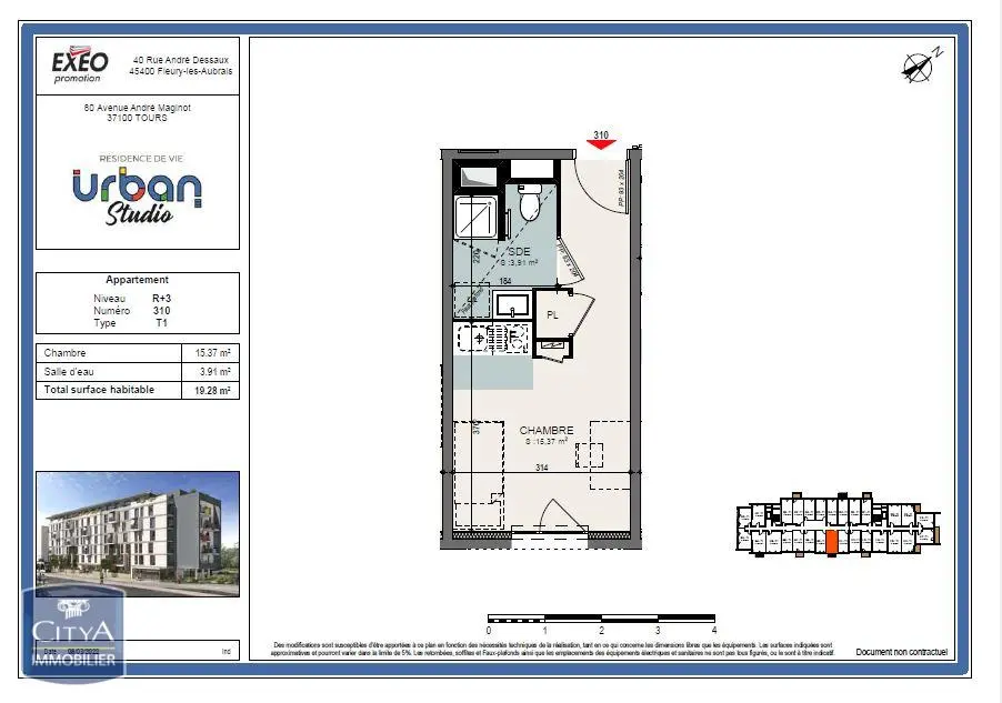 Photo 5 Appartement 1 pièce 19.28m²