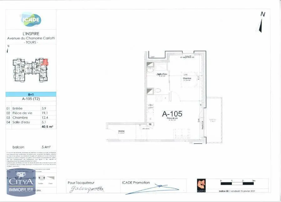 Photo 3 Appartement 2 pièces 40.5m²
