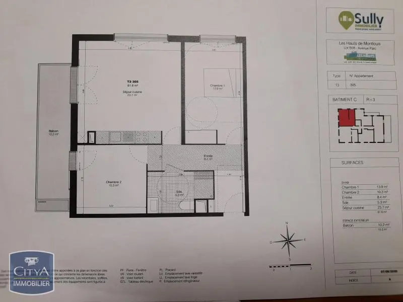 Photo 10 Appartement 3 pièces 61.6m²