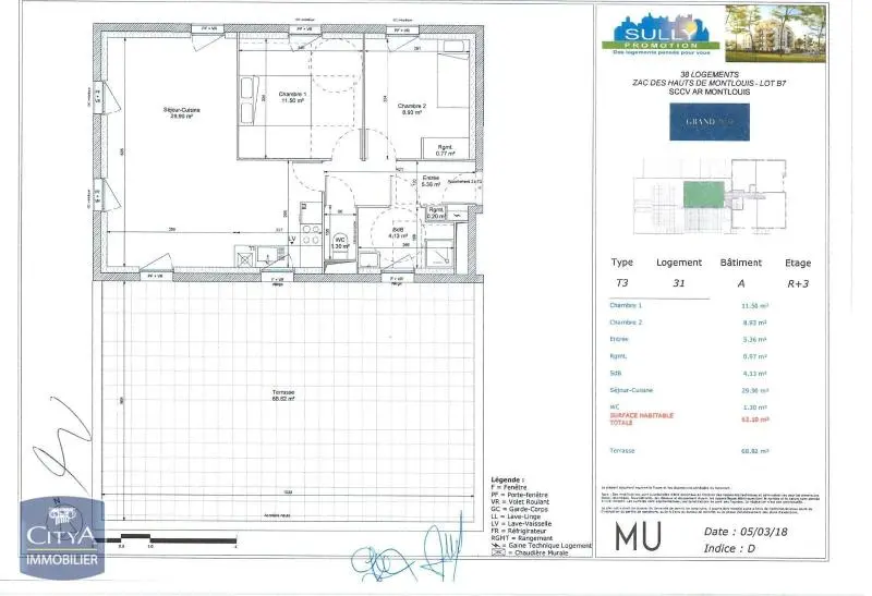 Photo 6 Appartement 3 pièces 62.1m²
