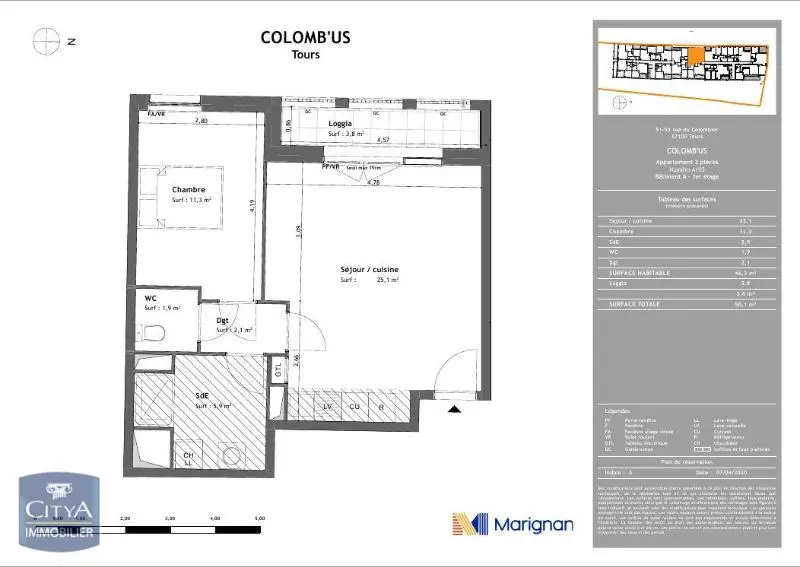 Photo 2 Appartement 2 pièces 46.3m²