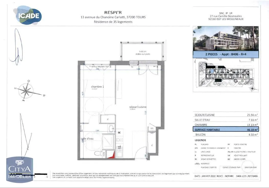 Photo 6 Appartement 2 pièces 46.18m²