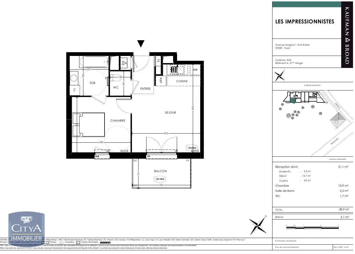 Photo 2 Appartement 2 pièces 38.9m²