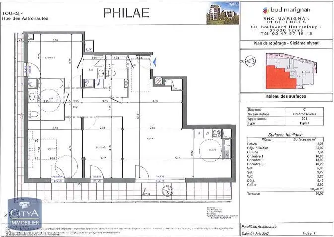 Photo 1 Appartement 4 pièces 90.48m²