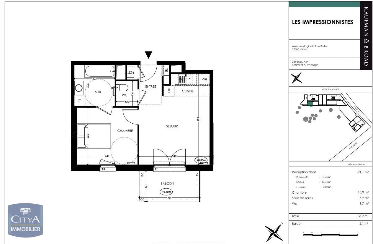 Photo 2 Appartement 2 pièces 38.9m²