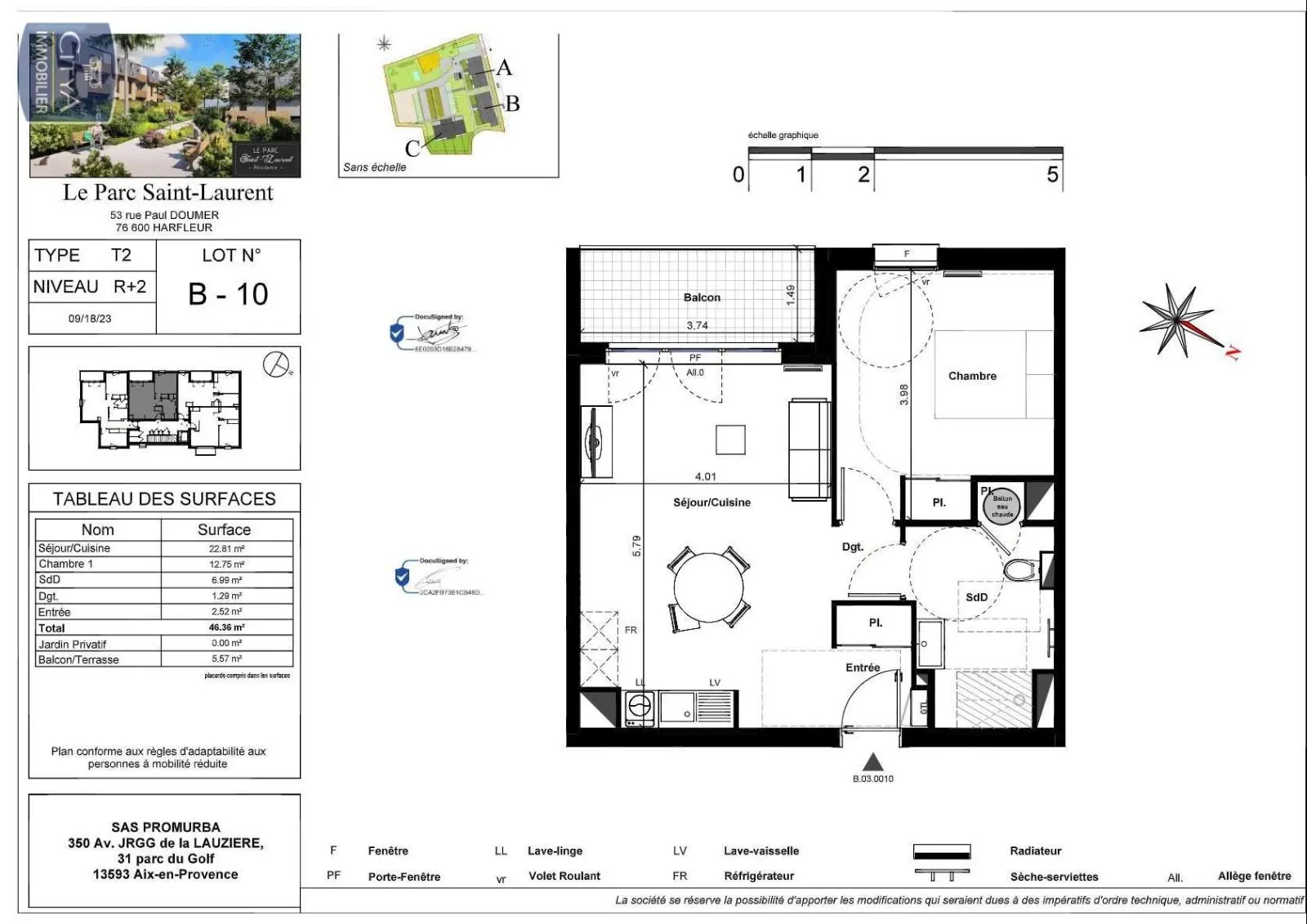 Photo 1 Appartement 2 pièces 46.36m²