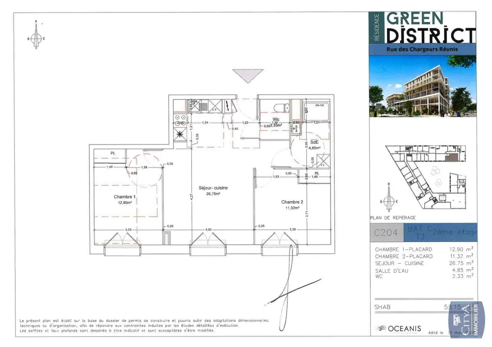 Photo 4 Appartement 3 pièces 58.15m²