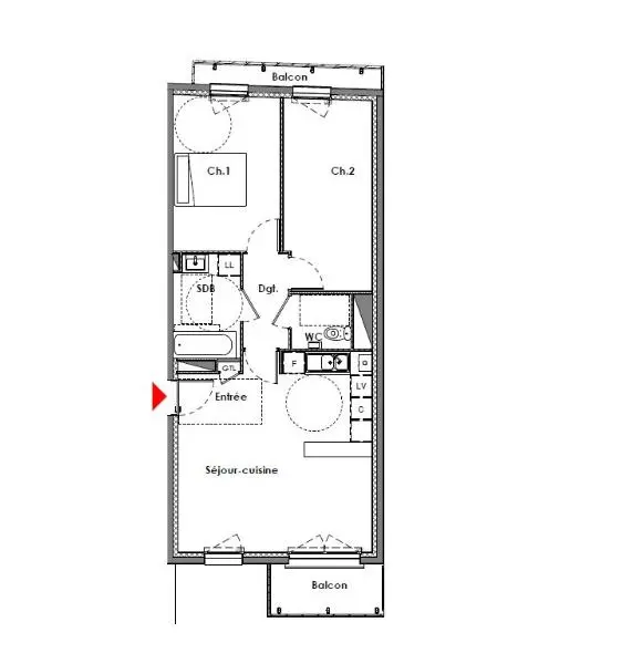 Photo 8 Appartement 3 pièces 60.49m²