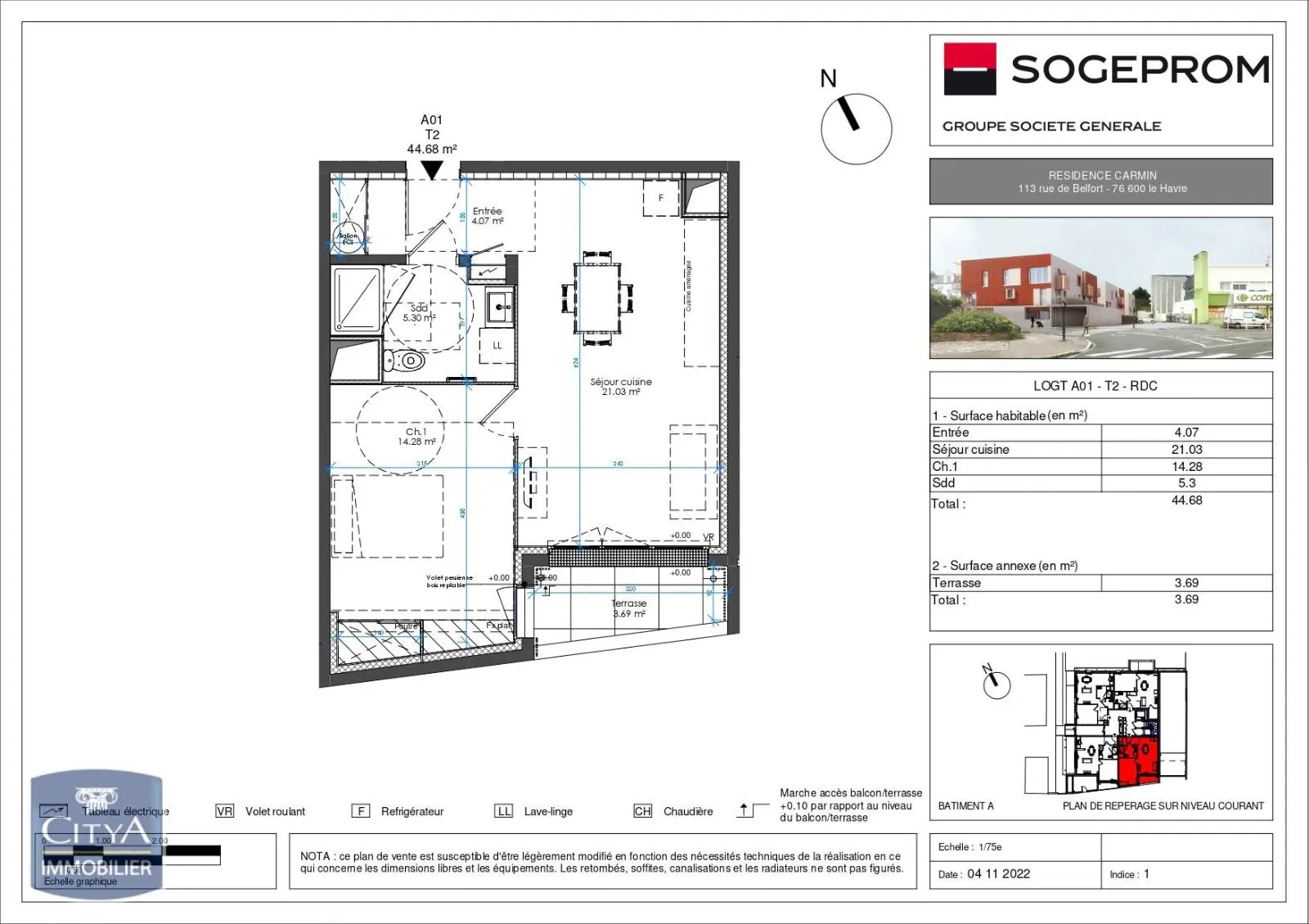 Photo 1 Appartement 2 pièces 44.99m²